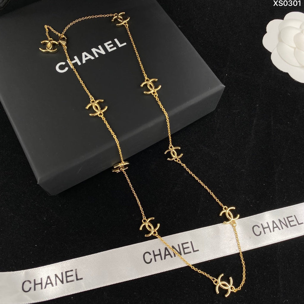 Chanel Multi-Logo 18K Gold Necklace