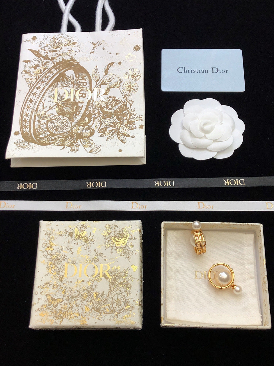 Dior D-Backstage 18K Gold Earrings
