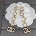 Chanel Pearl Pendant 18K Gold Earrings