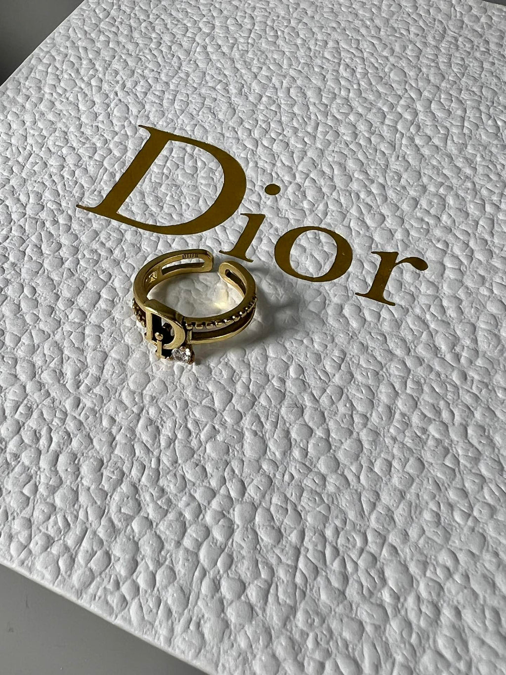 Dior Crystal 18K Gold Ring