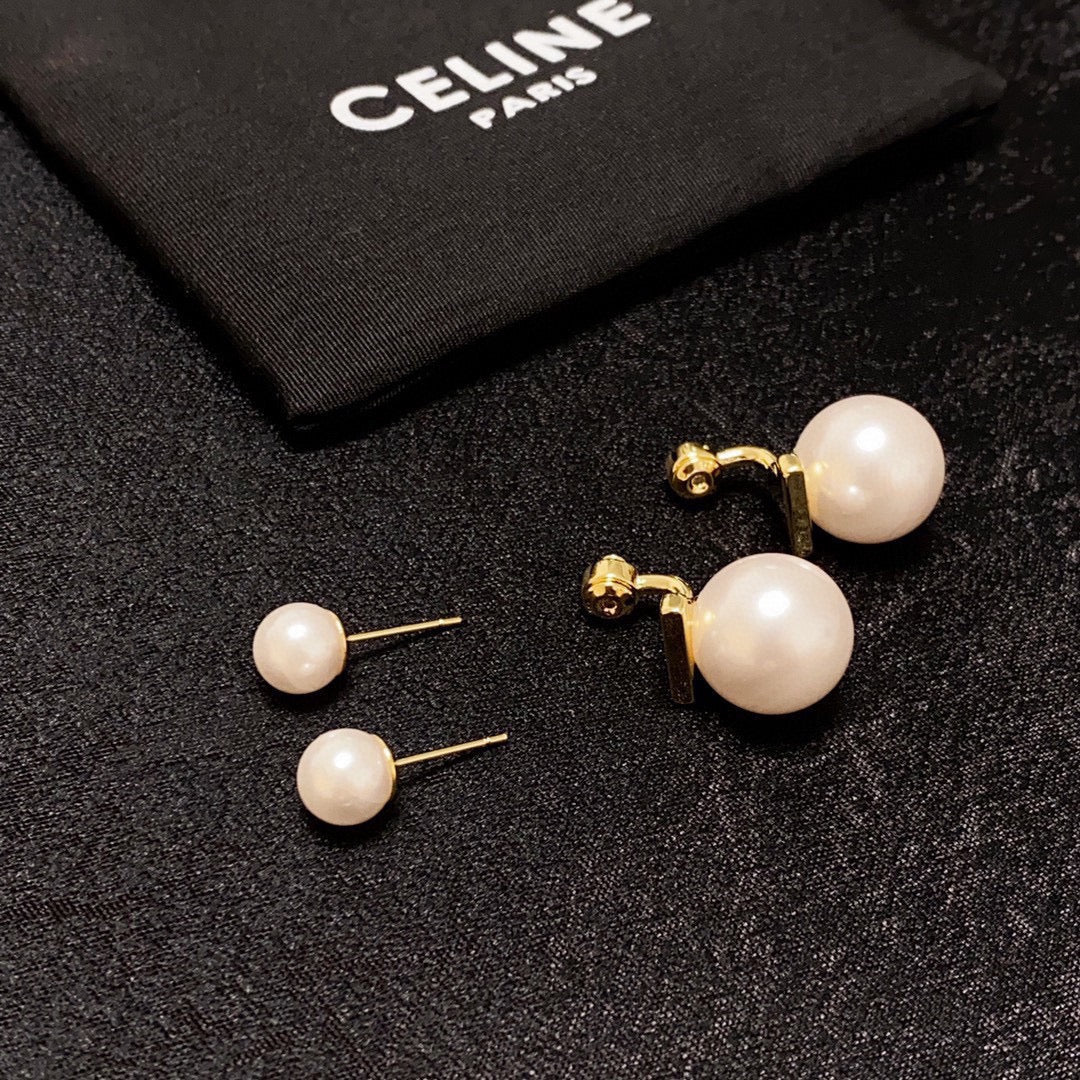 Celine Pearl 18K Gold Earrings