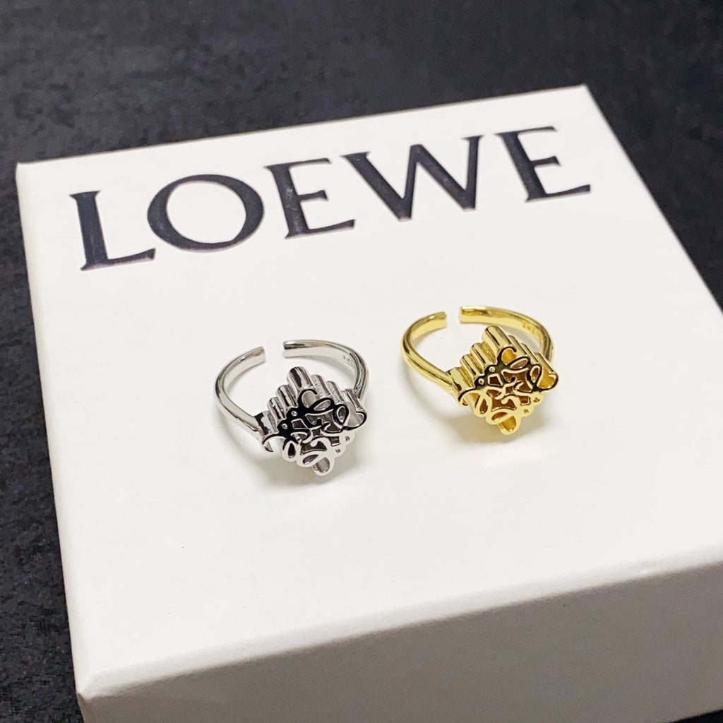 LOEWE Anagram Single Anagram 18K Gold Ring
