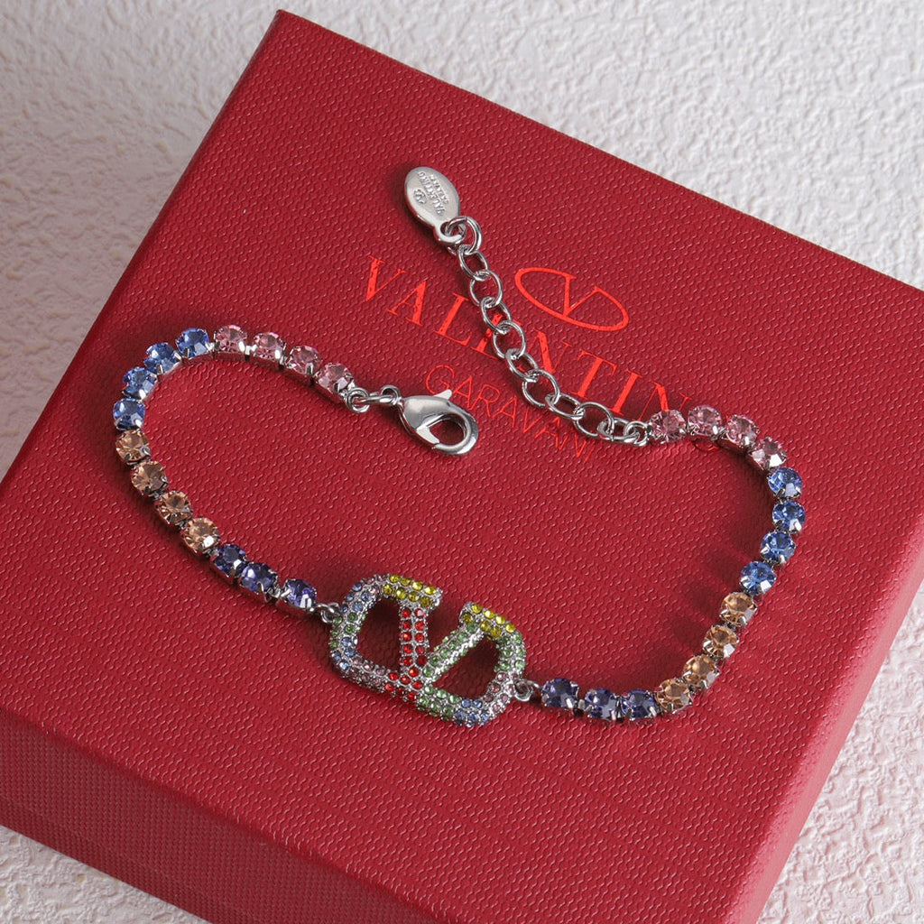 Valentino Multi-Color Crystals 18K Gold Bracelet