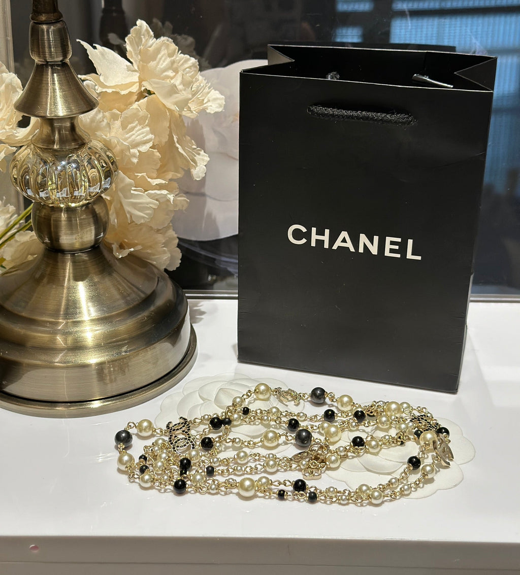 Chanel 24S Long Pearls 18K Gold Necklace