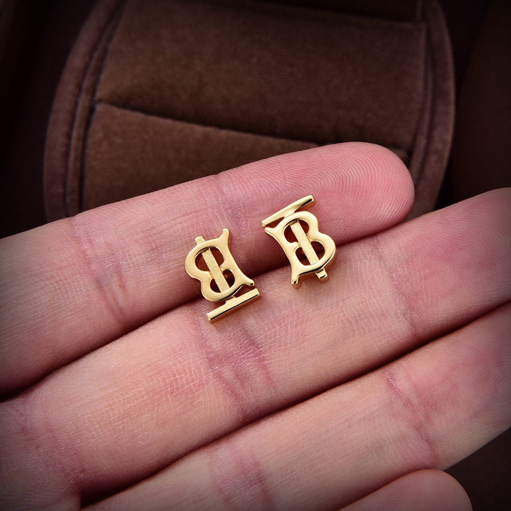Balenciaga Logo 18K Gold Earrings