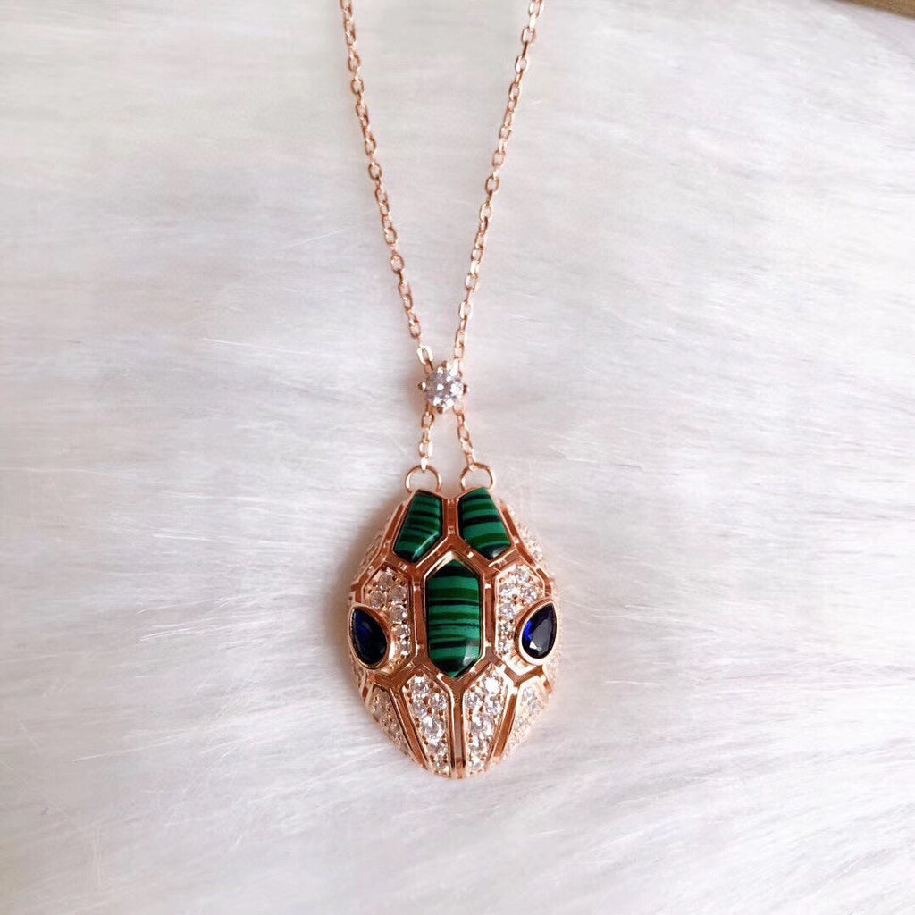 Bvlgari Serpenti Malachite 18K Gold Necklace
