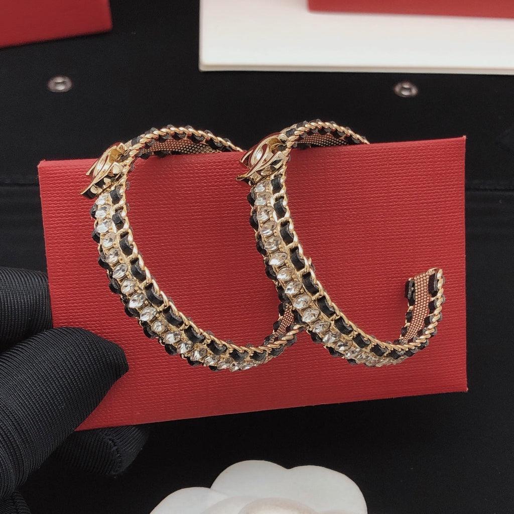 Chanel Strass 18K Gold Earrings