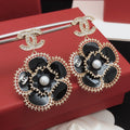 Chanel Camellia Diamond 18K Gold Earrings