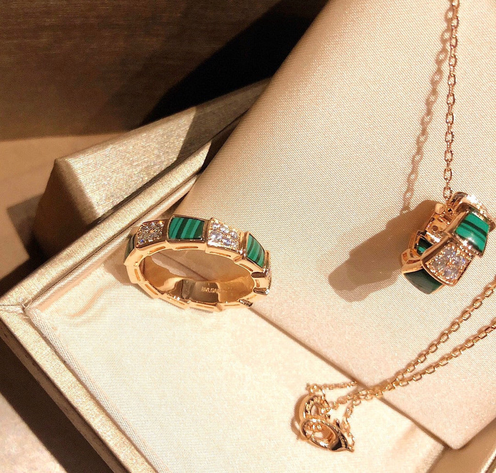 Bvlgari Serpenti Viper Malachite 18K Gold Ring