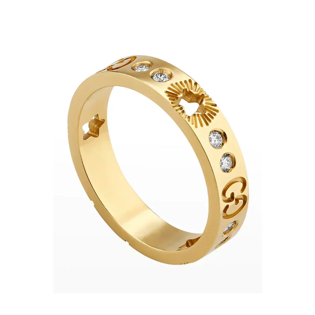 Gucci Double Icon Diamonds 18K Gold Ring