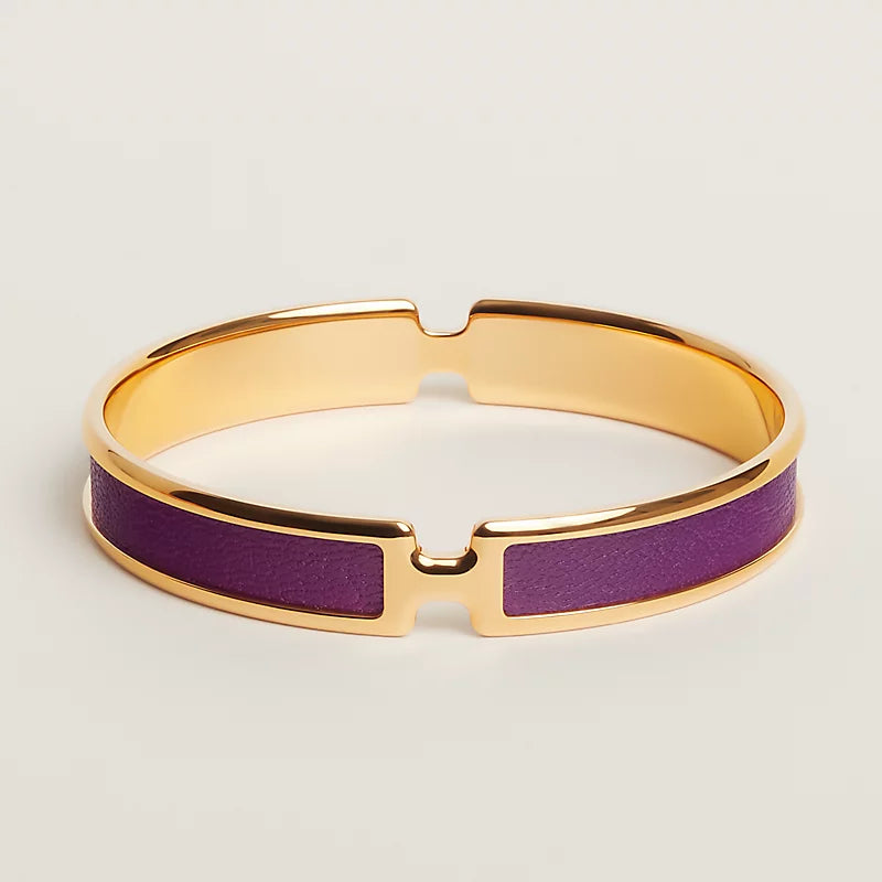 Hermes Olympe Light Purple 18K Gold Bracelet